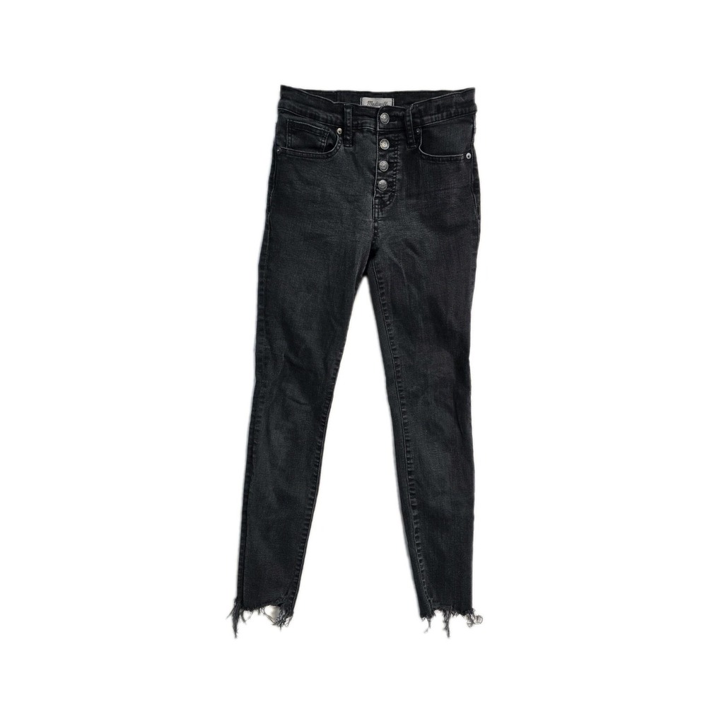 madewell 9 high rise skinny Black Cut Off 26 Button Fly